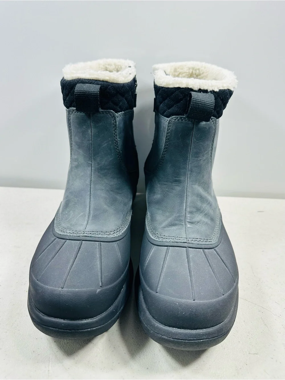 TEK L.L Bean  Winter Ankle Boots in Gray with Sherpa Collar